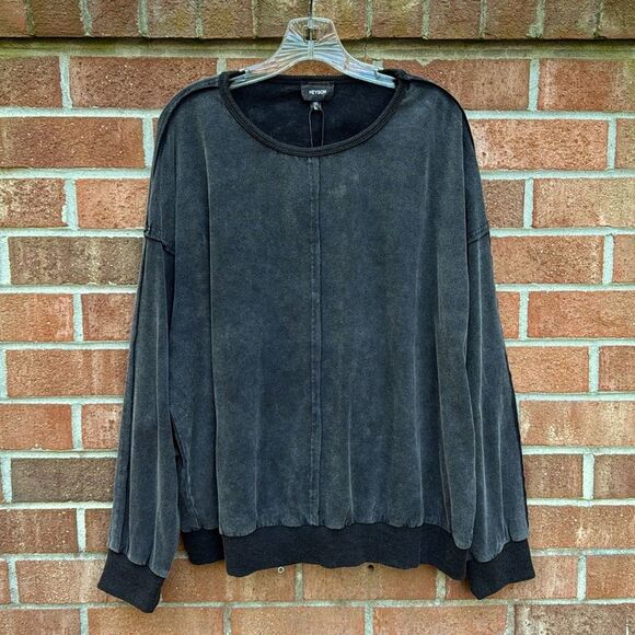 Heyson Sweatshirt Top, Walk, Don’t Run sz Large NWT Washed Black - Picture 5 of 14